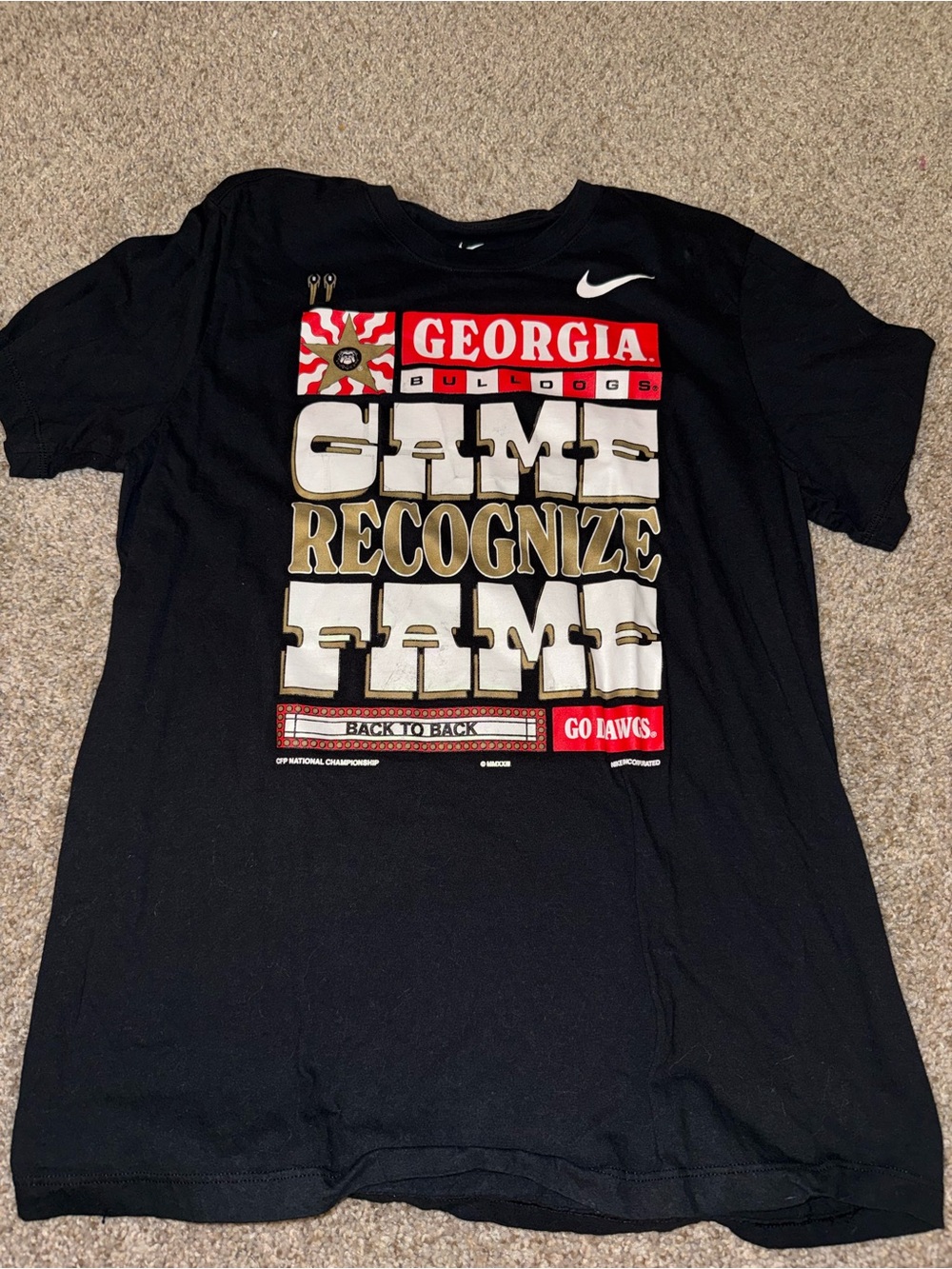 Nike Black Georgia Bulldogs 'Game Recognize Game' Graphic Tee